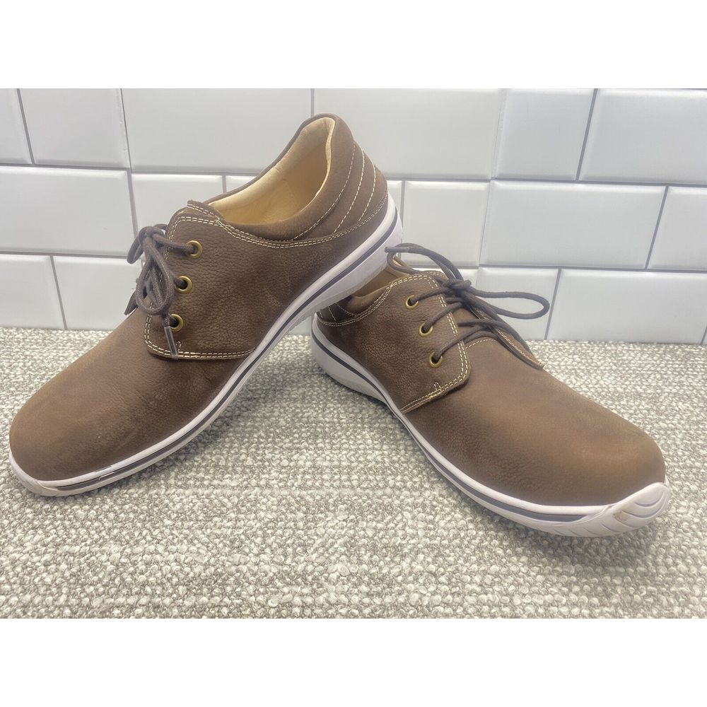 Men's Shoes Alegria EU Sz 45 US 11 Brown Loafer‎ Leather Tie Comfort PG Lite S1